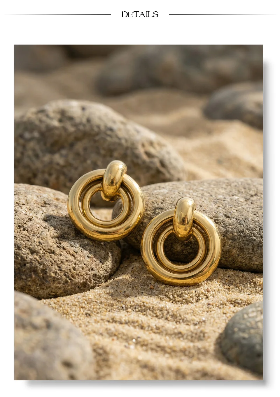 Yhpup Edelstahl Runde Ohrstecker 2026 Golden Platin PVD-Beschichtet Beliebter Hochwertiger Täglicher Einzigartiger Schmuck Wasserdicht – Detail 9