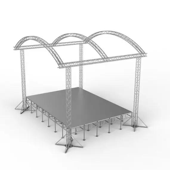 【Direct Factory Sale】Modular Curved Truss Arch Roof Kit With Adjustable Aluminum Stage Outdoor Event Tent Lighting Truss Stage C