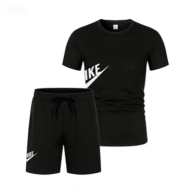 

2026 Men's summer T-shirt and shorts set, men's breathable sportswear set, casual and fashionable short-sleeved T-shirt set