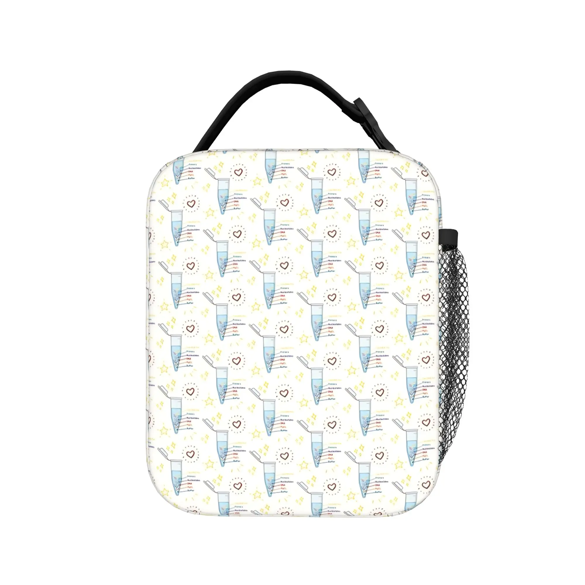 Chemistry Science Test Tubes Lab School Subject Lunch Bag  Portable Lunch Box Women Print Cooler Bag Fun Oxford Tote Food Bags