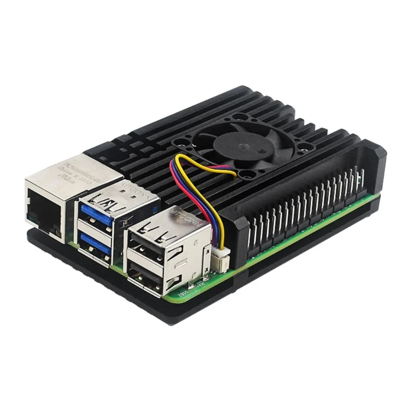 Caja carcasa para ventilador refrigeración opcional, carcasa aleación aluminio duradera RPI 5