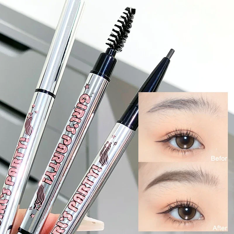 Waterproof Double Head Eyebrow Pencil Lasting Easy To Color No Blooming Ultra Fine Rotatable Eye Brow Pen Eyes Makeup Cosmetics