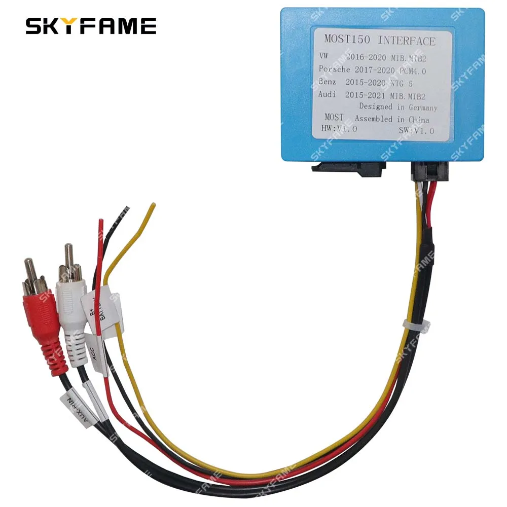 SKYFAME Car Most Aux Optical Fiber Decoder Amplifier Adapter For Volkswagen Dynaudio