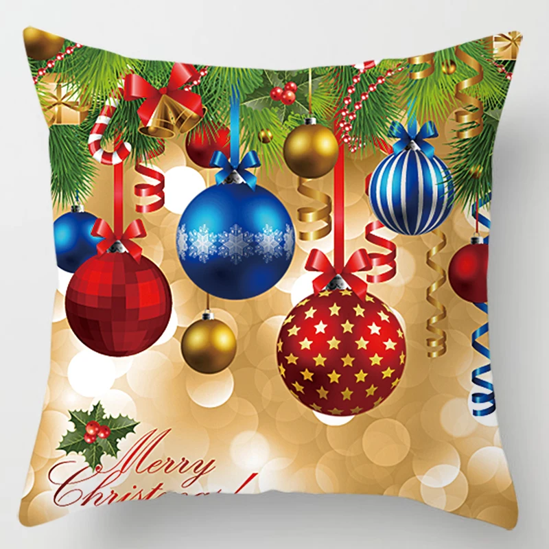 Christmas Pillow Covers Cartoon Anime Short Plush Velvet Thick Pillow Cases Home Decoration High Quality Cushions Cover