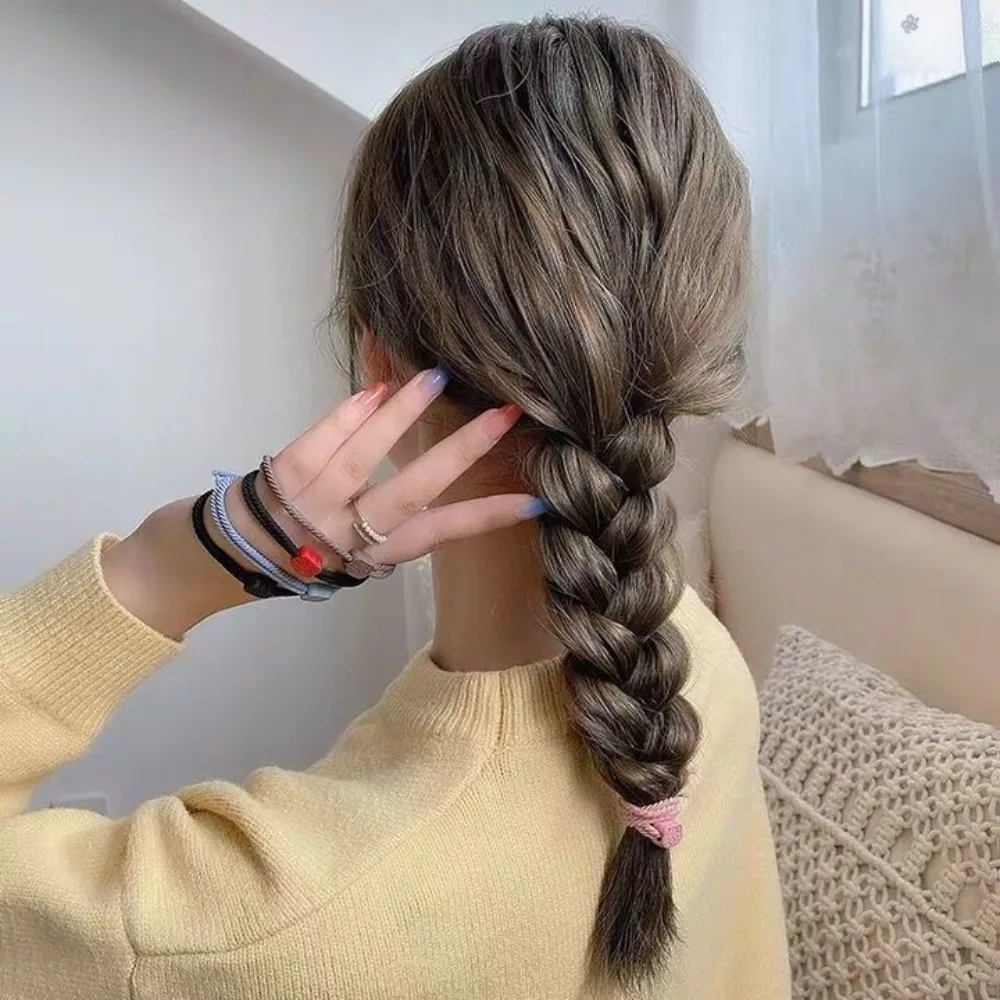 Anillo de pelo de cerdo de carton de alta elasticidad, diadema de pareja anudada de doble capa coreana, pulsera sin daño, banda para el cabello fresca