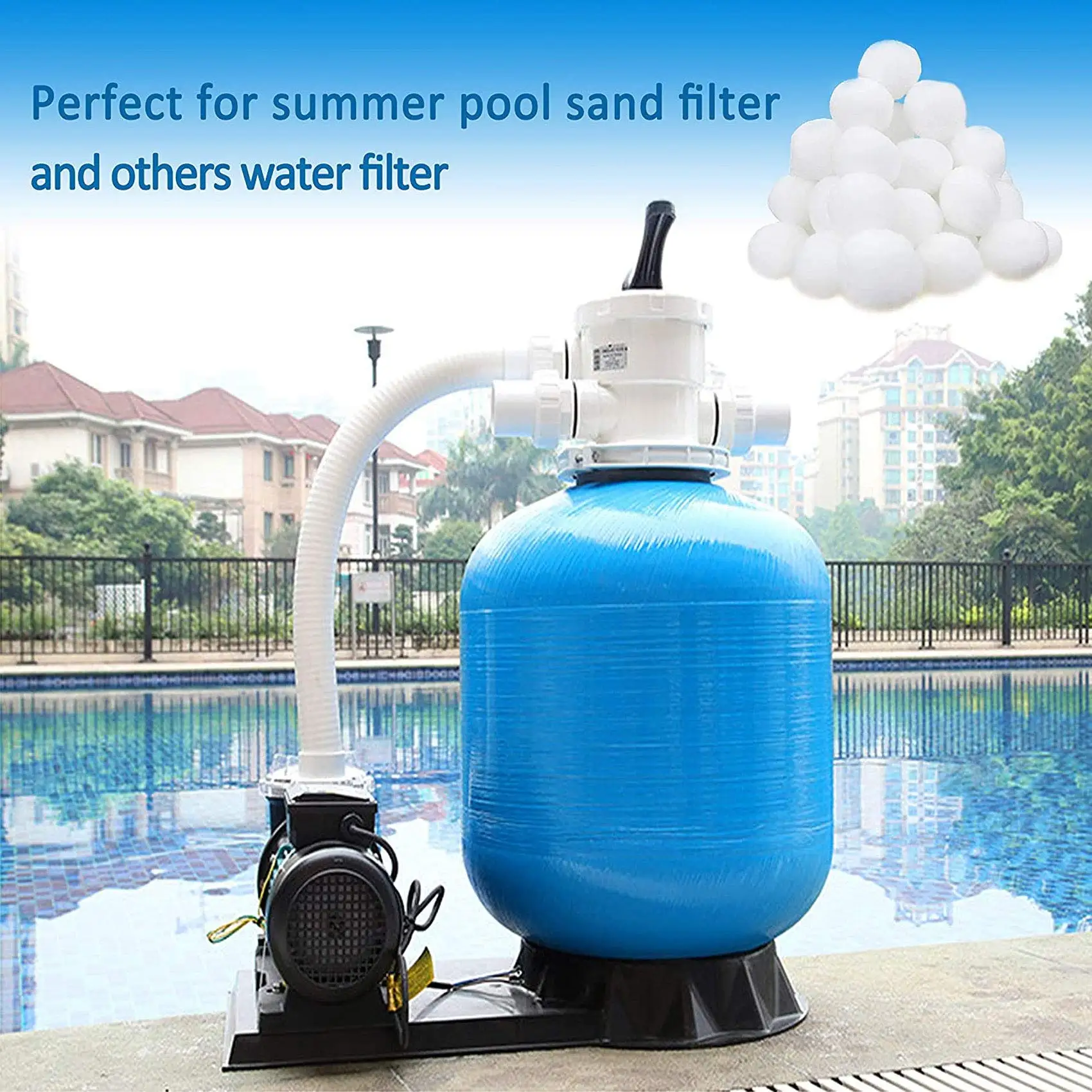 Pool Filter Balls, Filter Balls For Sand Filter Eco-Friendly Fiber Ball for Pond, Swimming Pool Sand Filters Media Water Filteri