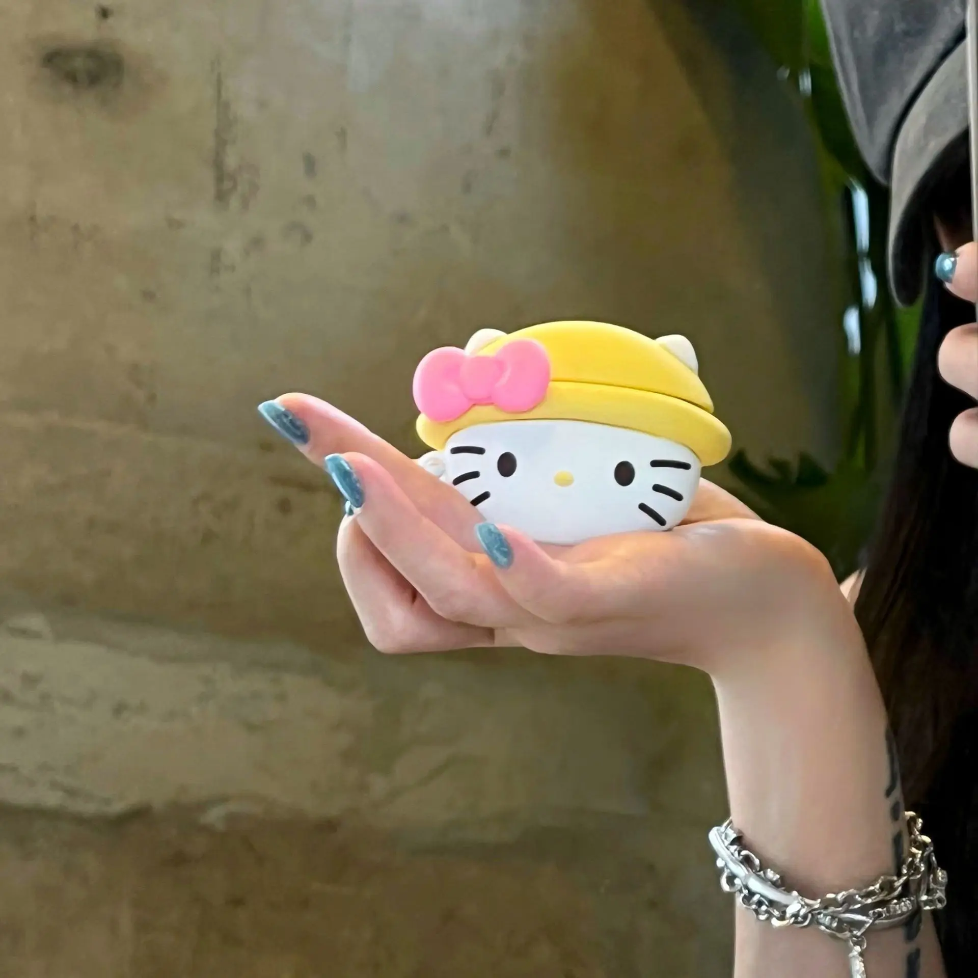 For Airpods 4 Case 2024,Hello Kitty Yellow Hat For Aiprods 1/2/3/7 Case,Silicone Protective Earphone Cover For Airpod Pro 2 Case