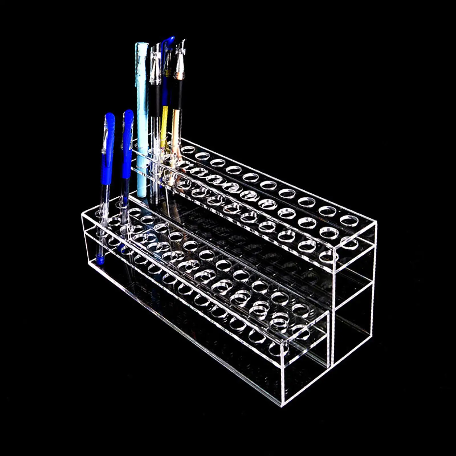 

Makeup Brush Rack Acrylic 2 Tiered 48 Slots Decor for Home Apartment Wedding