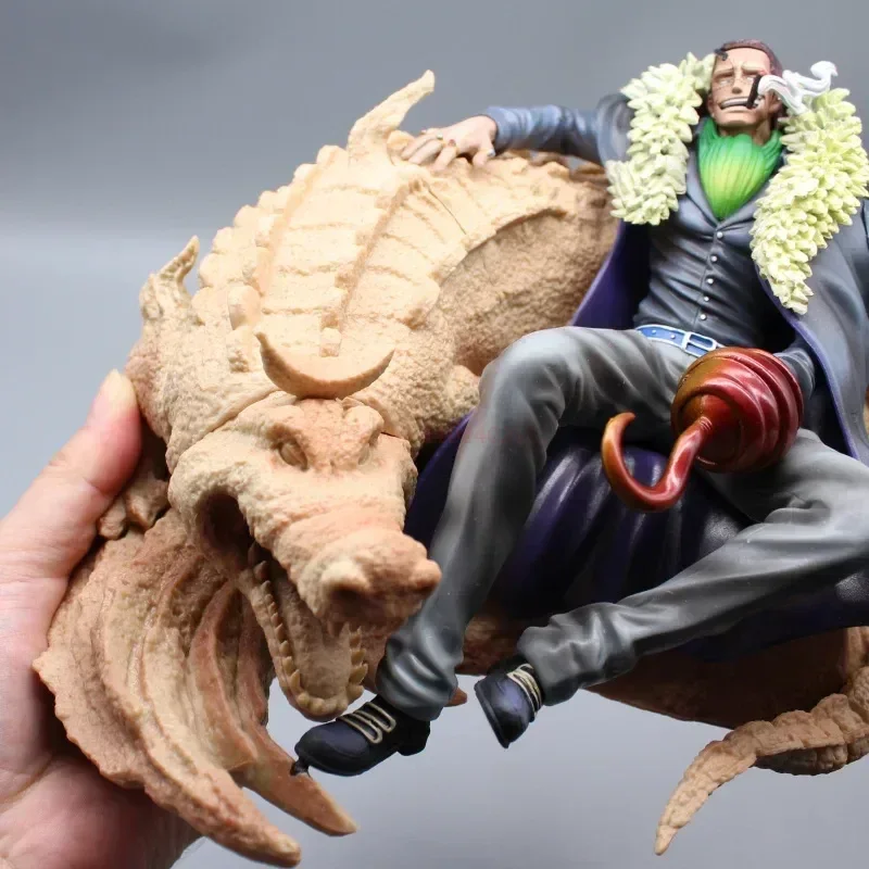 

New One Piece Anime Figure Gk Sir Crocodile Sitting Statue Sand Crocodile Model Dolls Creative Collectible Toys Christmas Gifts