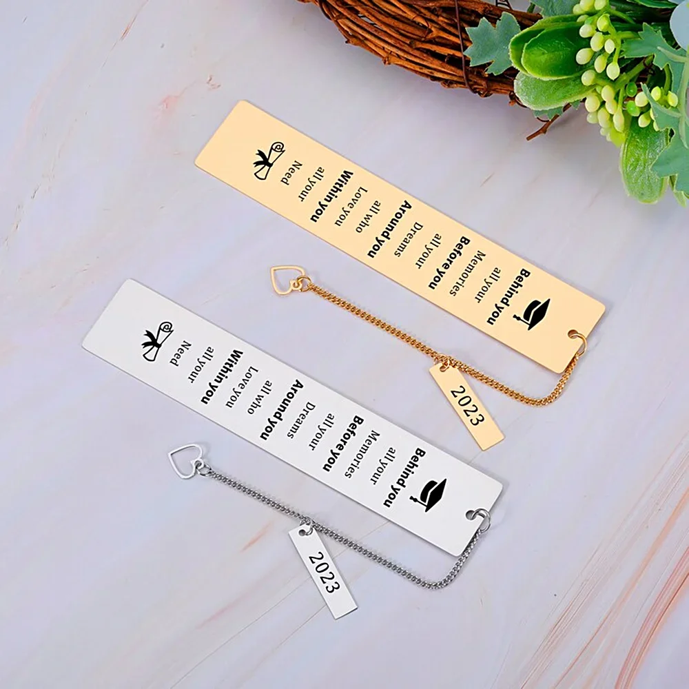 Engraved Personalized Metal Bookmark Custom Stamped Embossed Etched Carved Bookmark Stainless Steel With Tassel