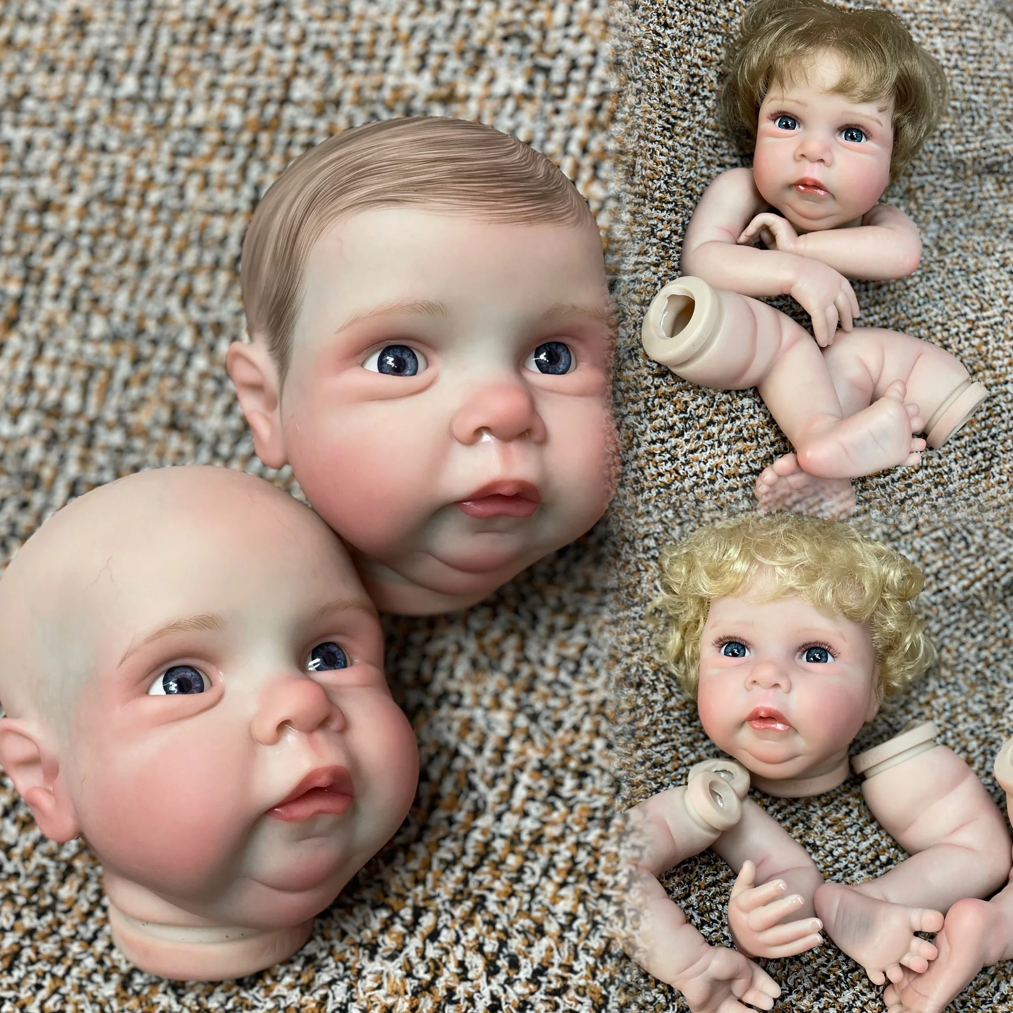 18-20Inch Miley Kit Reborn With Painted Skin Unassembled Reborn Kits Handmade Lifelike Real Bebe Reborn Doll For Children's Gift