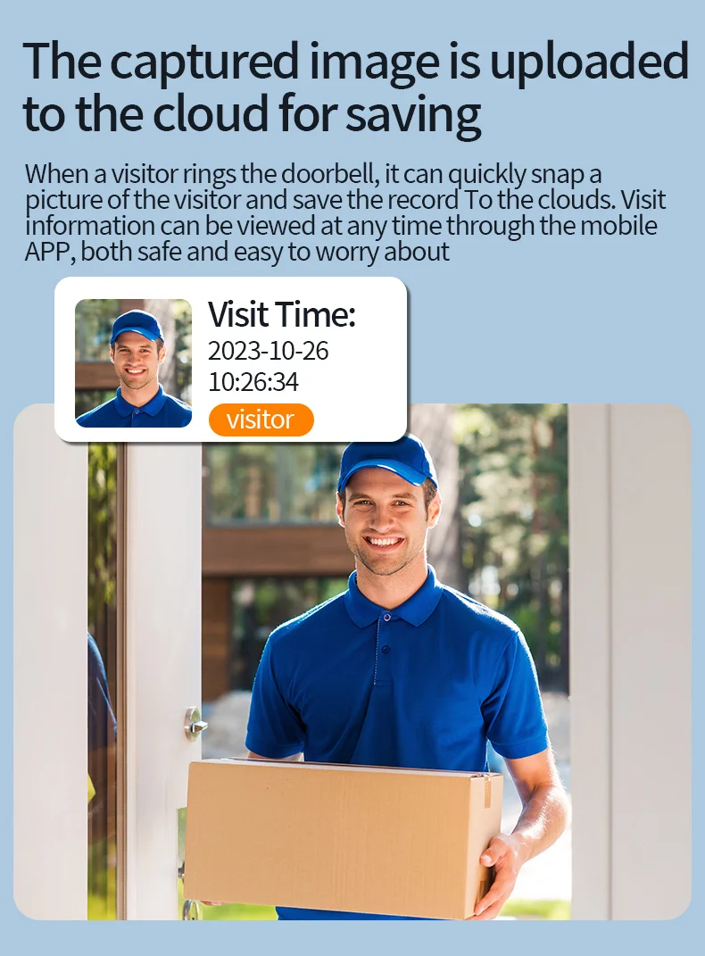 WiFi Smart Doorbell Camera With PIR Monitoring, Waterproof 1080P HD Chime For Home Security With Motion Detection