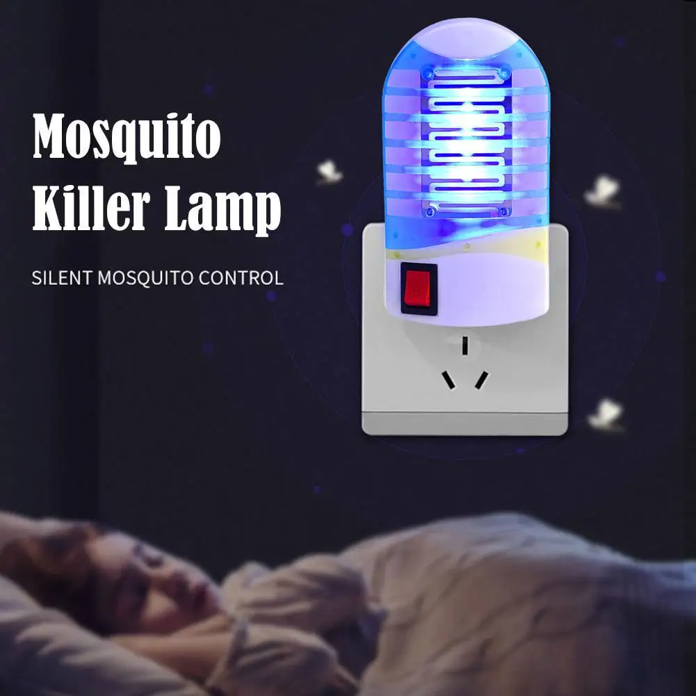 Summer Electric Mosquito Light Worm Killing Blue Light Trap Mosquitoes Bedroom Insect Repellent Socket Zapper Night Lamp PLUG