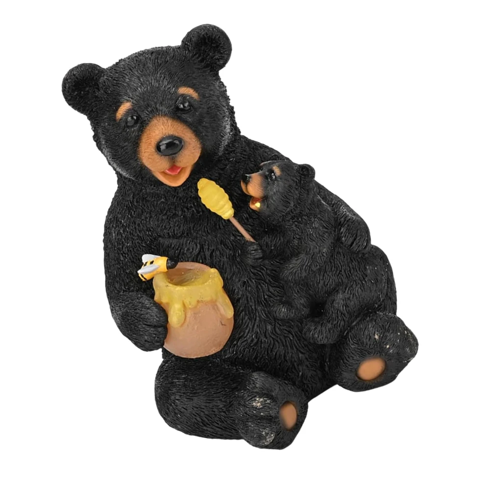 

Outdoor Resin Bear Statue with Glowing LED Light Cute Honey Scene Garden Decor for Lawn Porch Yard Patio Decoration