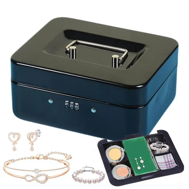 Security Safe Portable Lock Box Portable Security Lock Box Deposit Box With Code For Banknotes Cards Jewelry Keys