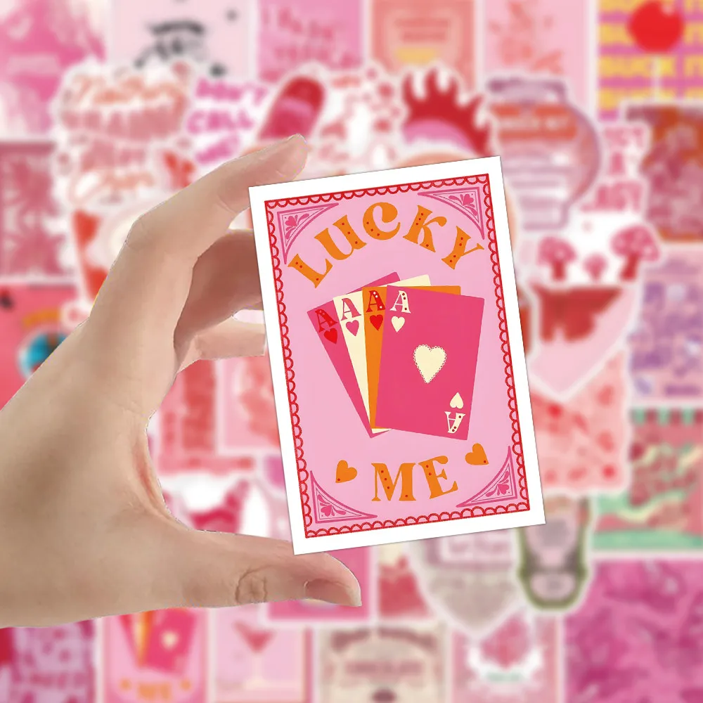 63PCS 핑크 빈티지 스티커 - 노트북, 휴대폰 및 DIY 프로젝트를 위한 복고풍 단맛 장식 AnimeWorlds Store