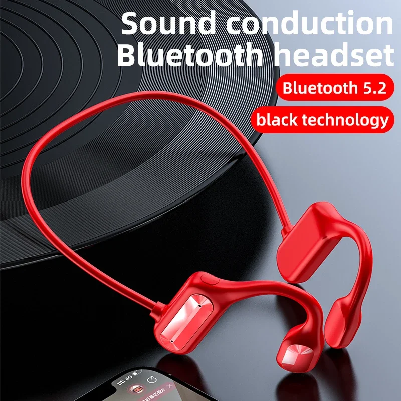 Наушники Bluetooth Беспроводные наушники Гарнитура с костной проводимостью Слуховой аппарат Открытые наушники Спорт на открытом воздухе Стерео Водонепроницаемый микрофон