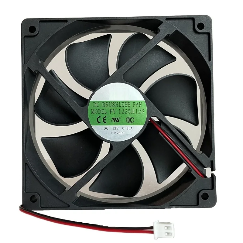 Cooling Fan PY-1225H12S for 12V Cooler 0.35A 12CM 120*120*25mm 2pin