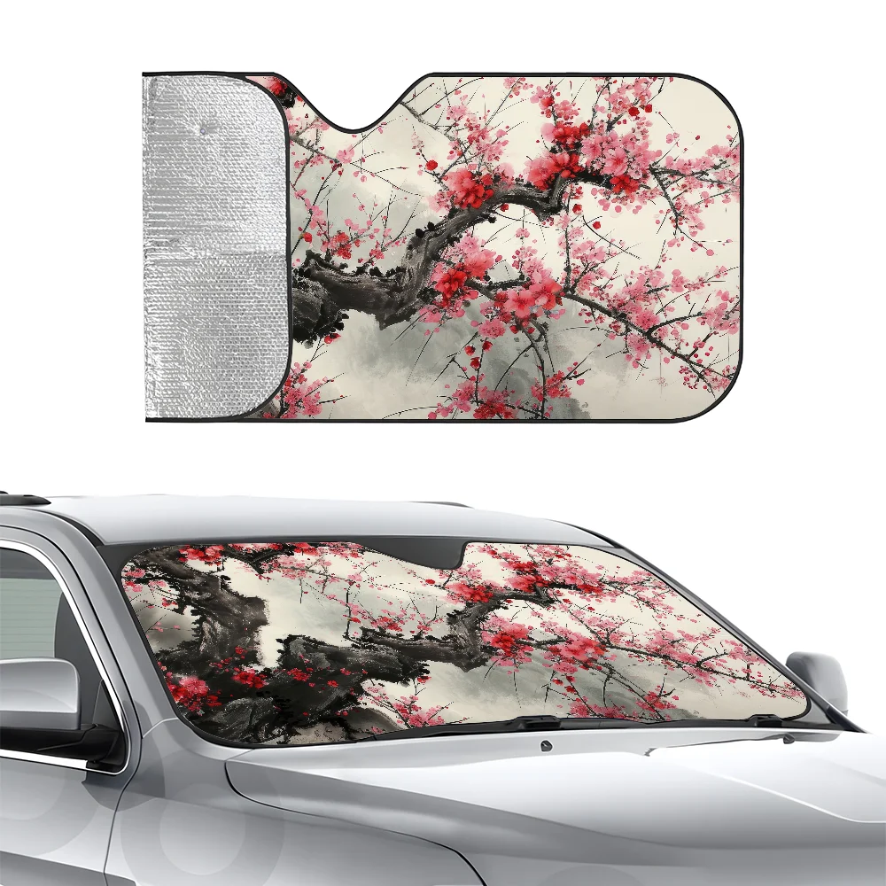 

Цветок сливы, автомобиль SunSha, трехслойная изоляция, переднее лобовое стекло автомобиля, солнцезащитный шар, блоки на присоске, УФ-лучи, солнце