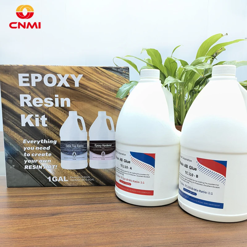 

1Gallon (0.5Gal A+ 0.5Gal B) Epoxy Resin and Hardener Crystal Curing Agent for Table Top Coating DIY Jewelry Making Art Crafts