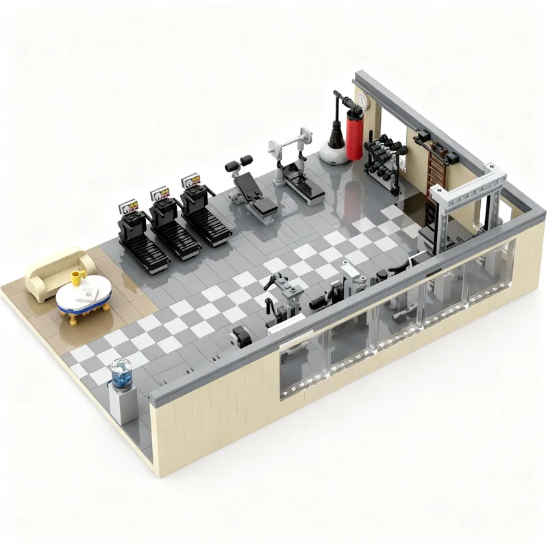 984pcs MOC Gym Aquazone Aquaraiders II Model Building Blocks Christmas Gift Toys Architecture DIY Creative Birthday Brick Art