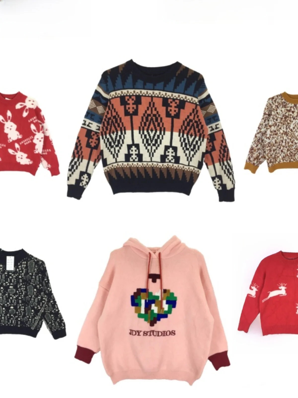 

Vintage Knitted Sweater Overhead Wool Retro Match All Cuter Embroidery Cartoon Winter B0 Women's Faion Autumn Winter