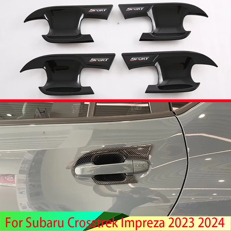 For Subaru Crosstrek Impreza 2023 2024 Car Accessories ABS Door Handle Bowl Cover Cup Cavity Trim Insert Catch Molding Garnish