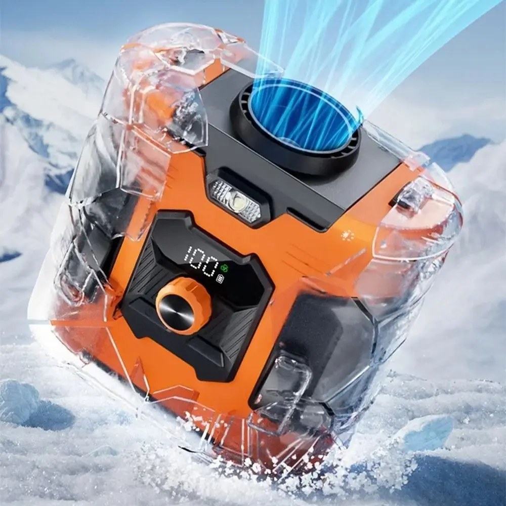 

Portable High-Speed Waist Mounted Fan Refrigeration 8000mAh Hanging Neck Fan LED Display with Light Waist Clip Fan Hiking