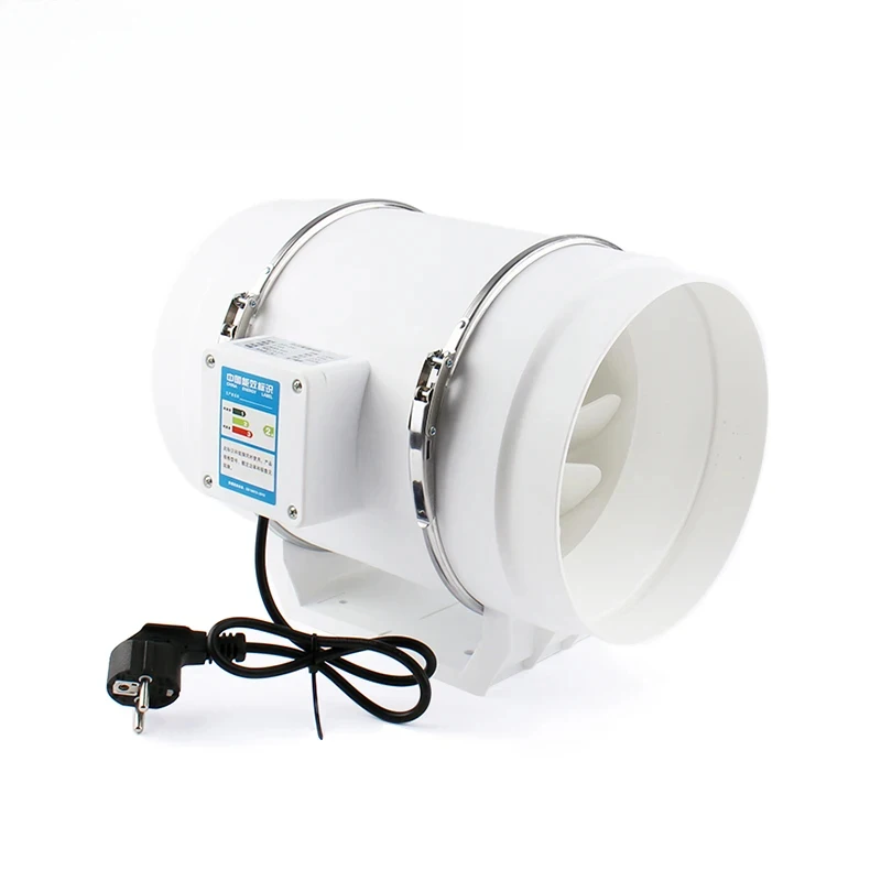 6/8Inch Exhaust Silent Inline Pipe Duct Fan Extractor Blower Ventilation Air Purifier IPX2 Kitchen Toilet Wall Booster EU US