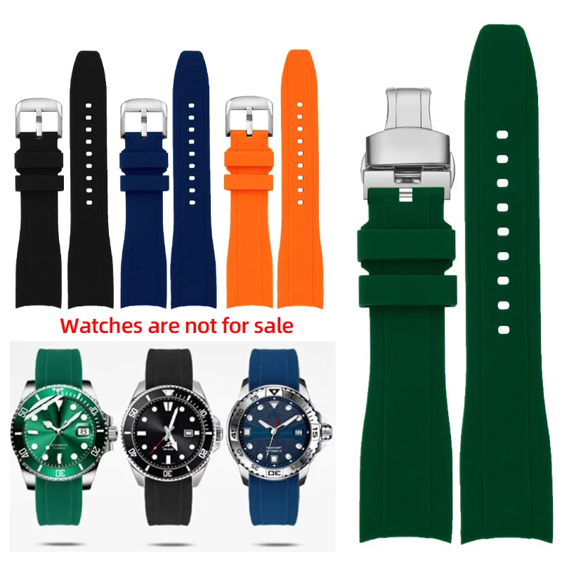 20mm 22mm cinturino in gomma con estremità curva per Casio Swordfish Duro MDV106-1A MDV-106/107-1A braccialetto cinturino sportivo in silicone impermeabile