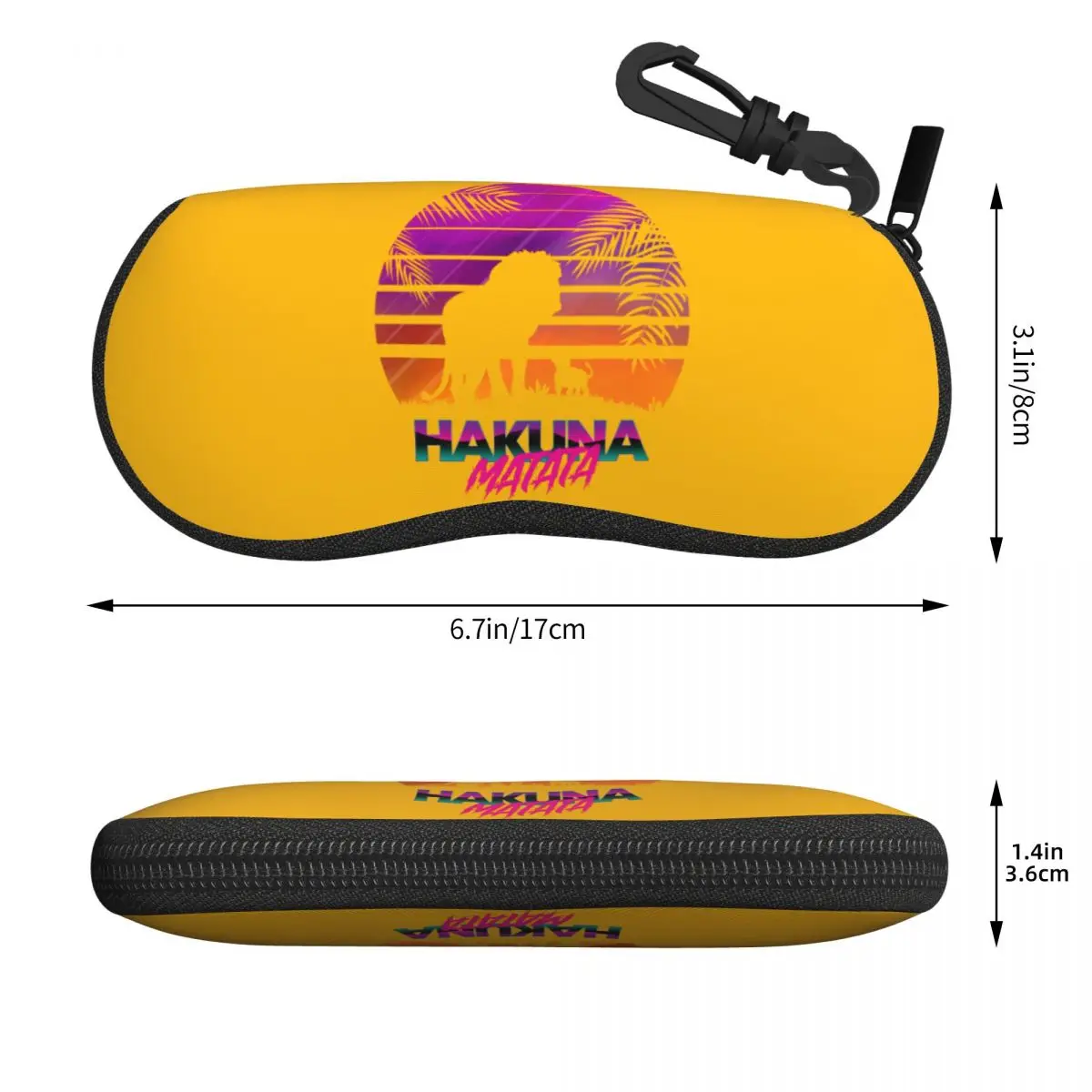 Custom Hakuna Matata Cartoon Shell Eyeglasses Protector Cases Women Men Sunglass Case The Lion King Retrowave Glasses Pouch