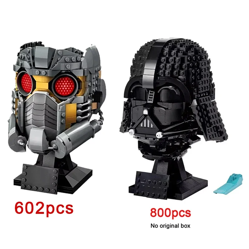 New Toys 602pcs Star-Lord's Helmet Model & Dasveida Helmet Bust  Building Blocks Toys Gift for Birthday