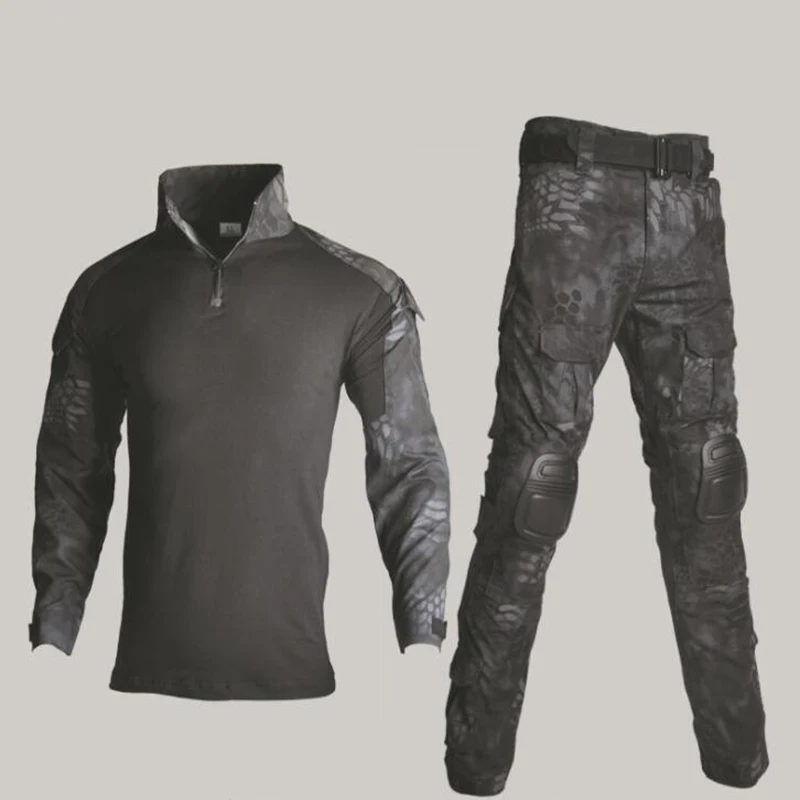 Uniform Airsoft Pak Shirt Broek Multicam Chasse Uniform Mannelijk Jachtuniform Met Kniebeschermers Jachtkleding En Accessoires