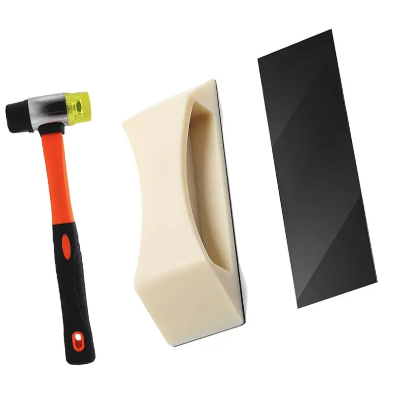 ABYN-Installation Tool Kit For Floor Tapping Block With Double Head Rubber Mallet Anti-Slip Pad For Wood Floors