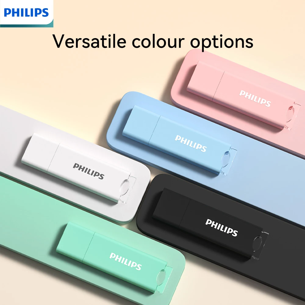 PHILIPS USB2.0 Multi-Color USB Flash Drive High Speed Transmission 8G 16G 32G 64G Portable Office/Student/Car General Purpose