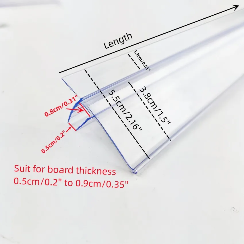 Middle Stuck Plastic Data Strips Price Talker Sign Display Label Card Holder Merchandise Wood Board Shelf with Baffle 1Pack