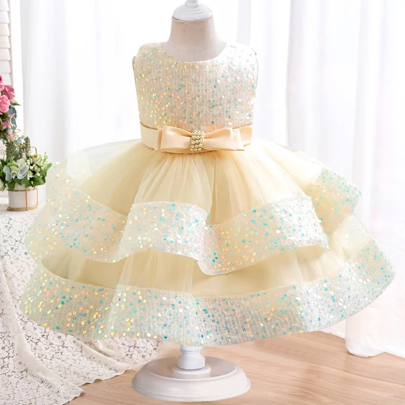 Kleinkind Mädchenkleid Neu 1-5 Jahre Süßes Mädchenkleid für Erste Kommunion Geburtstagsparty Kleid Mädchenbekleidung