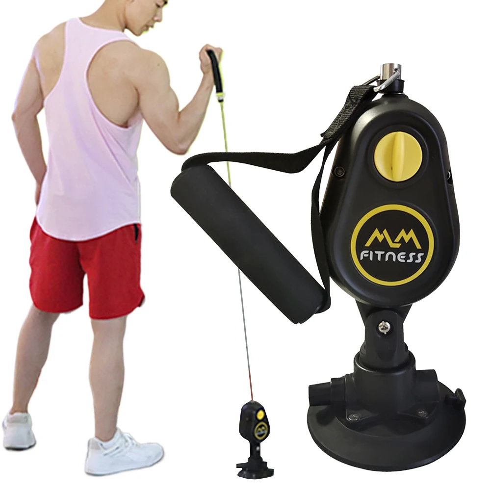 Resistant Band Rope Trainer Abdominal Muscle Stimulator 360 Degree Pulley Fitness Rope Trainer Suction Cup for Fitness Workout