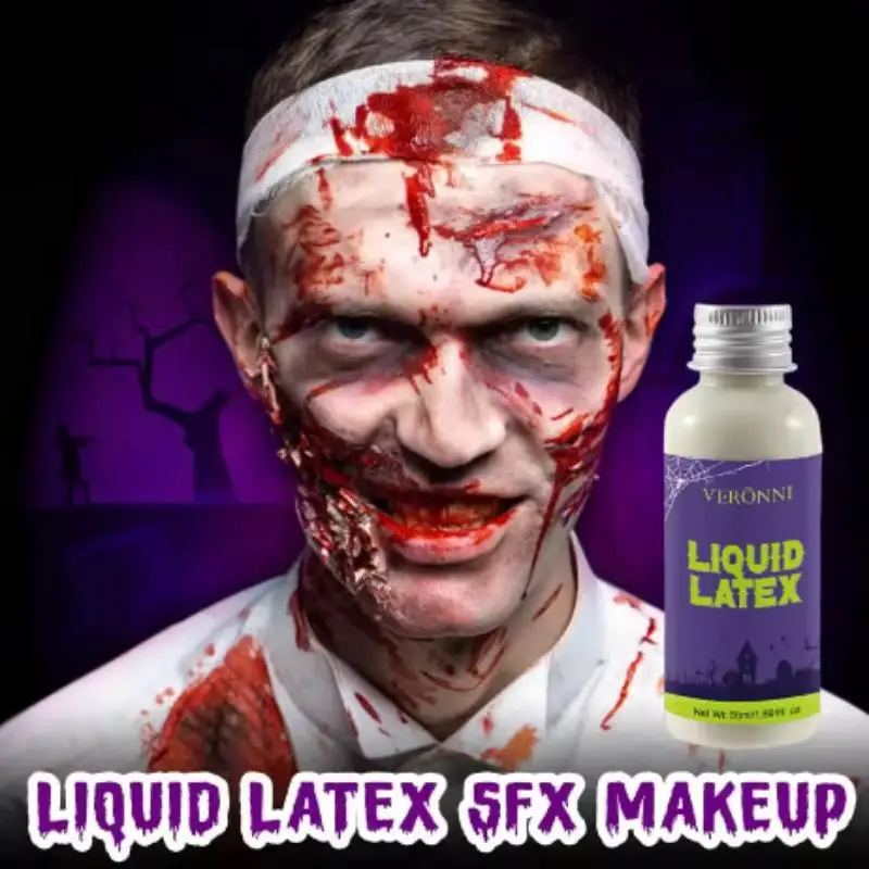 30ml Liquid Latex For SFX Makeup Halloween Scars Wounds Prosthetics Bald Cap Tattoo Cover Professional