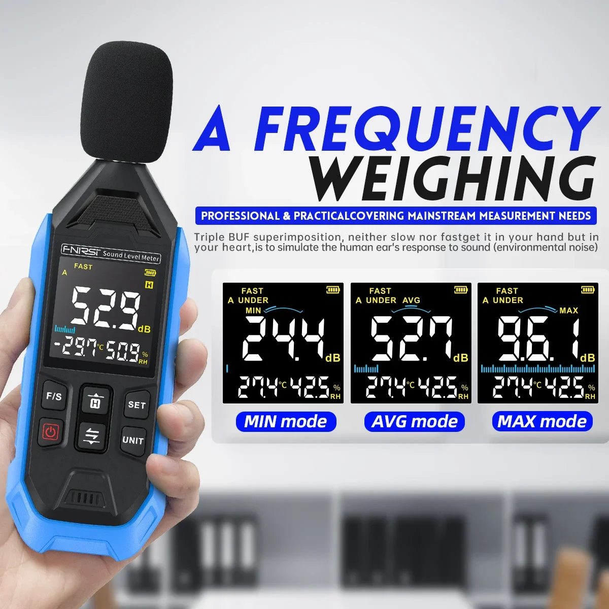 FDM01 Digital Noise Meter High Quality Handheld Sound Level Meter 30-130dB with 600mAh Lithium Battery  decibel meter