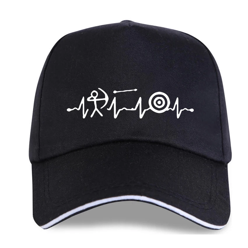 Funny Archery and Heartbeat Pattern Cartoon Print Baseball Cap Adjustable Men Women Hip Hop Hat Dad Sun HatsYOUR LOGO Personaliz