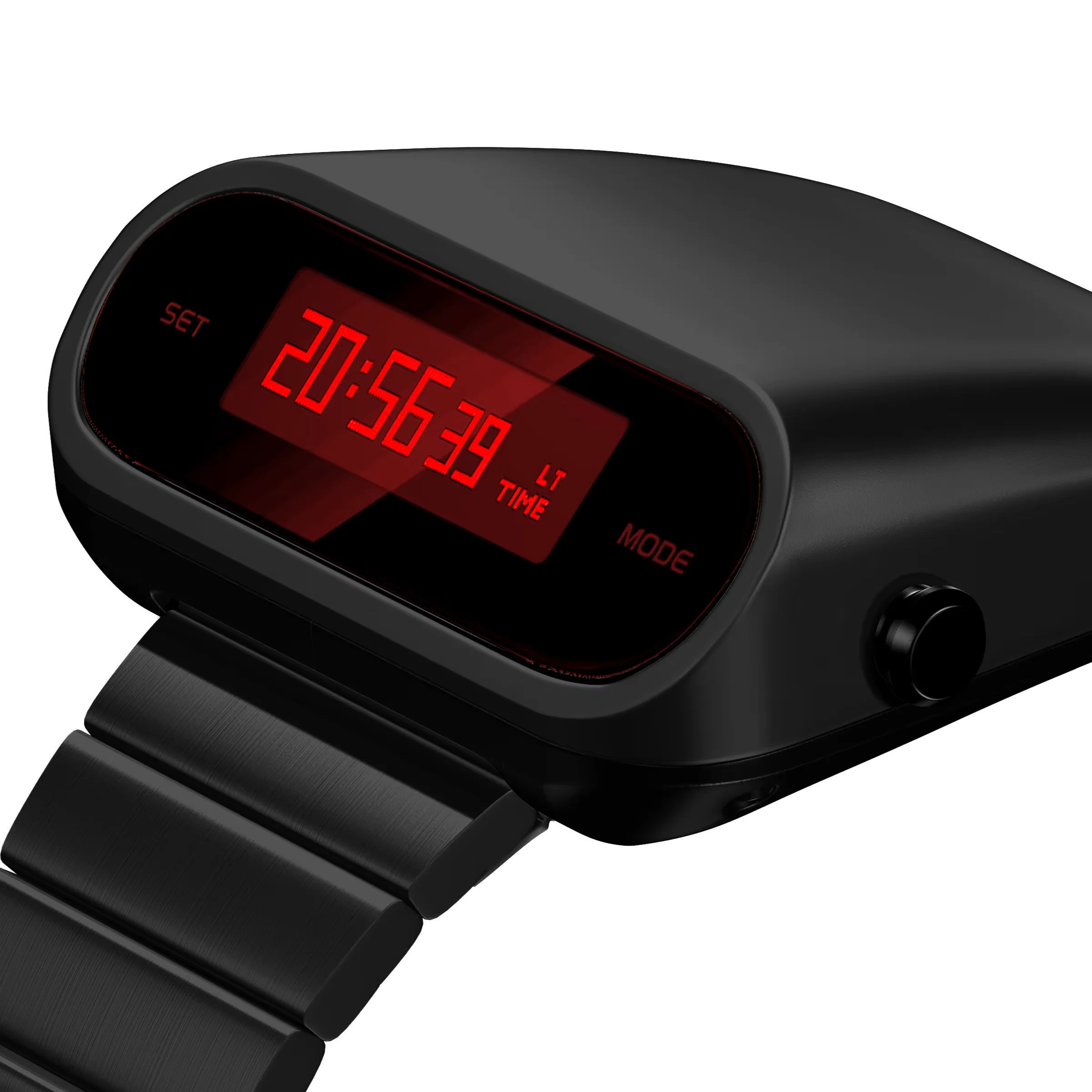 

Men's Retro-Futuristic Racing LED Punk Clock Unique Metal Quartz Watches OLED Electronic Wristwatch Outdoor Alarm Retro Watches