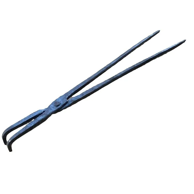 For  Figure-7 Tip Curved Nozzle Pliers Blacksmith Iron  Pointed Nozzle Fire Pliers Traditional Forging Pin-Pull Iron Clamp