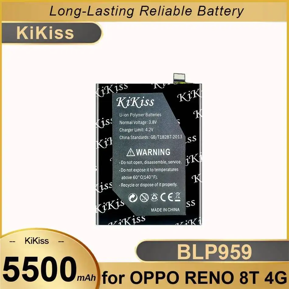 

Аккумулятор мобильного телефона для Oppo Reno 8T 4G 5500 мАч BLP959, надежный источник питания большой емкости