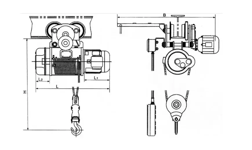 Single girder electric wire rope hoist lift CD1 model 380V