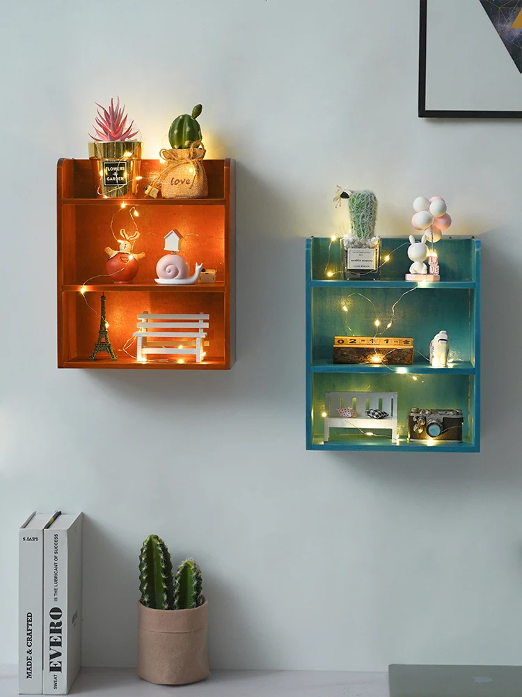 صندوق تخزين أكواب خشبي لسطح المكتب، خزانة عرض لمستحضرات التجميل والمكتب، رف تخزين خشبي حقيقي للمطبخ بتصميم مستطيل طويل على ال...