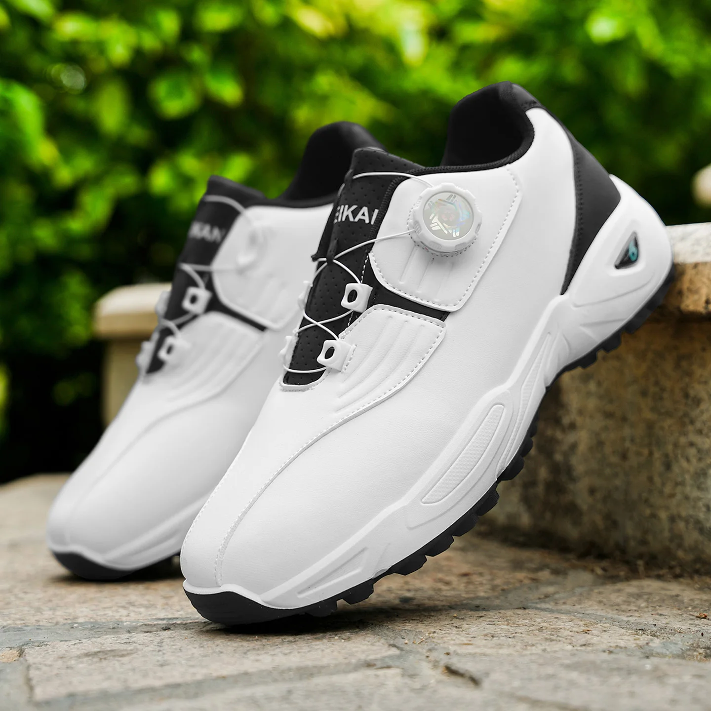 Men's Golf Shoes: High-quality, Non-slip Athletic Shoes with a Rotating Button for Ultimate Comfort!