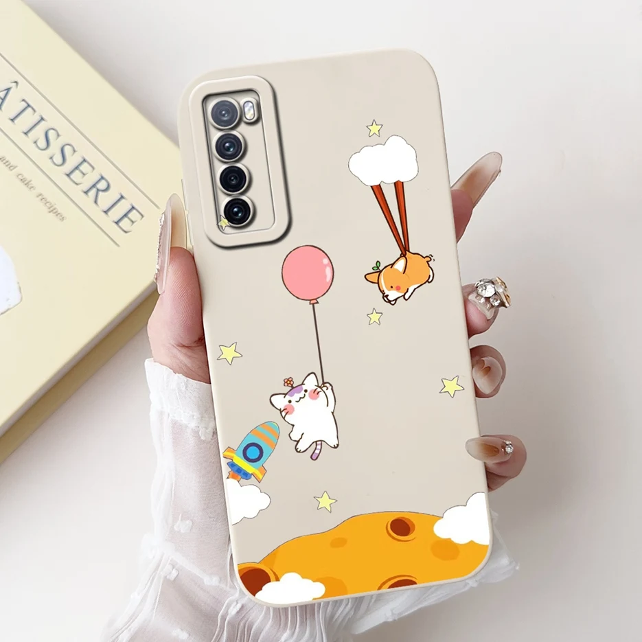 For Huawei Nova 7 5G Case Cute Dinosaur Cartoon Cover Shockproof Phone Case For Huawei Nova 7 Pro Nova7 SE Soft TPU Fundas Coque