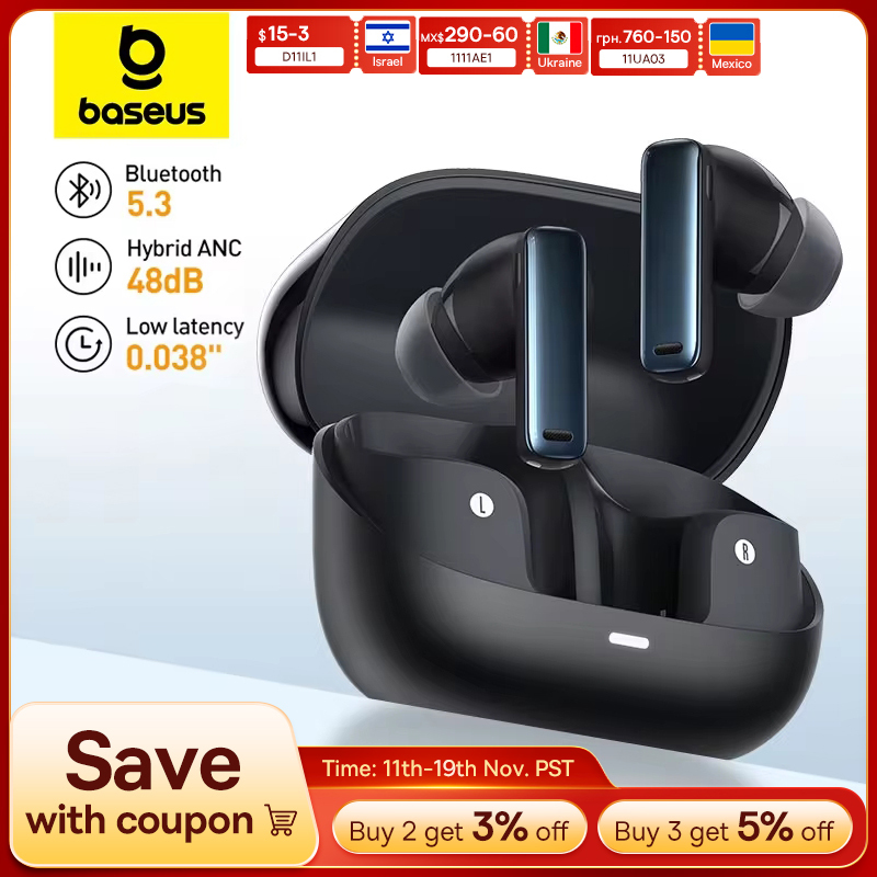  Baseus Bowie M2s ANC Earphone Bluetooth 5.3 Active Noise Cancellation 