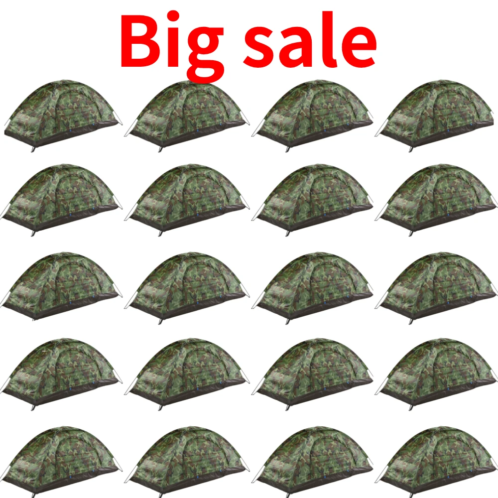 Big sale 5pcs/10pcs TOMSHOO Camping Tent for 2 Person Single Layer Outdoor Portable Camouflage